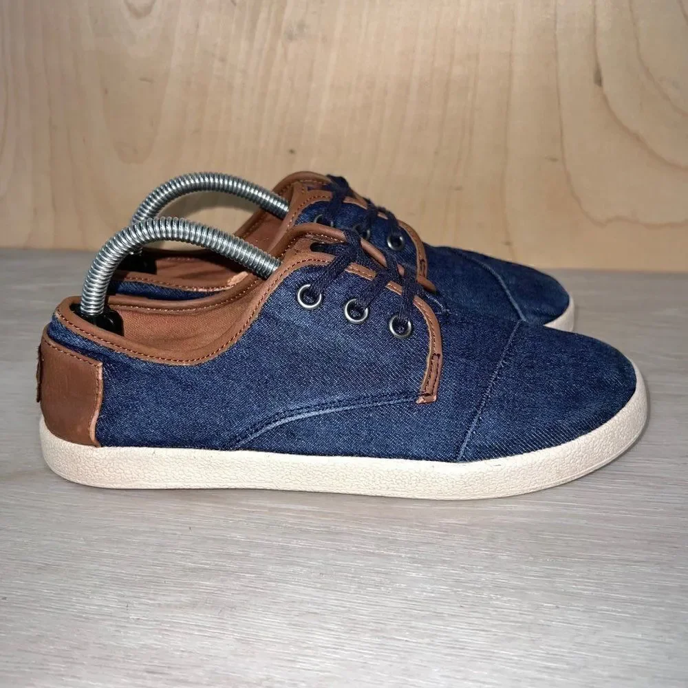 Toms‎ Paseo Blue Denim Lace Up Shoes Youth 4 UK 3 EURO 36